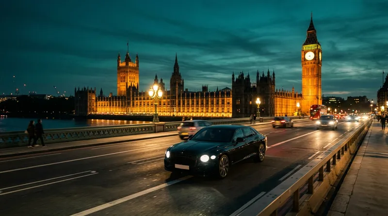 London Luxury Chauffeur Night Skyline